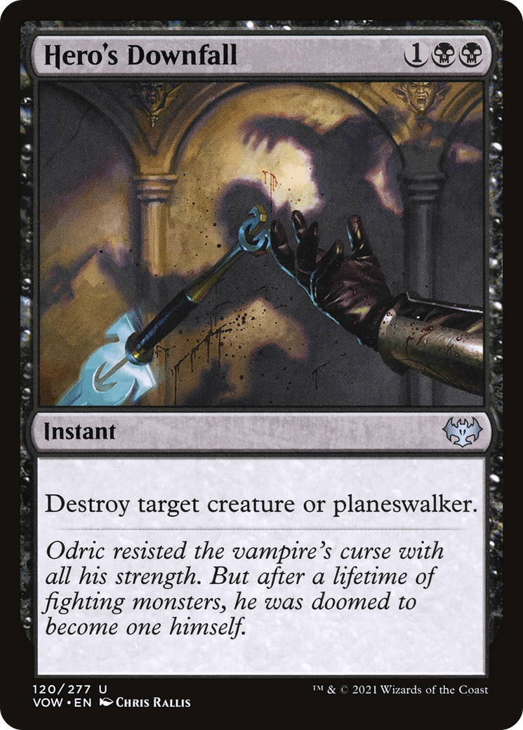 Image of Hero's Downfall (VOW-120) - Innistrad: Crimson Vow Foil