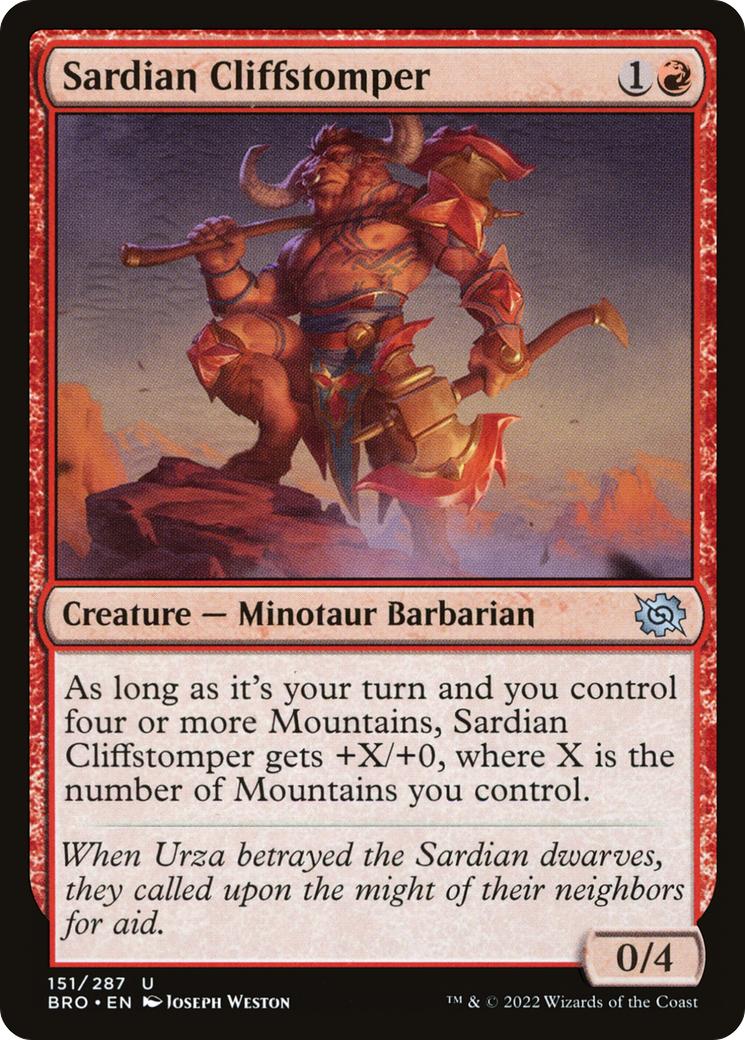 Image of Sardian Cliffstomper (BRO-151) - The Brothers' War Foil