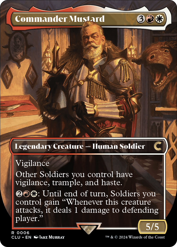 Image of Commander Mustard (Borderless) (CLU-006) - Ravnica: Clue Edition (Borderless)
