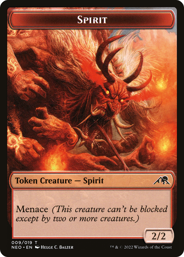 Image of Spirit Token (009) (NEO-009) - Kamigawa: Neon Dynasty Tokens Foil