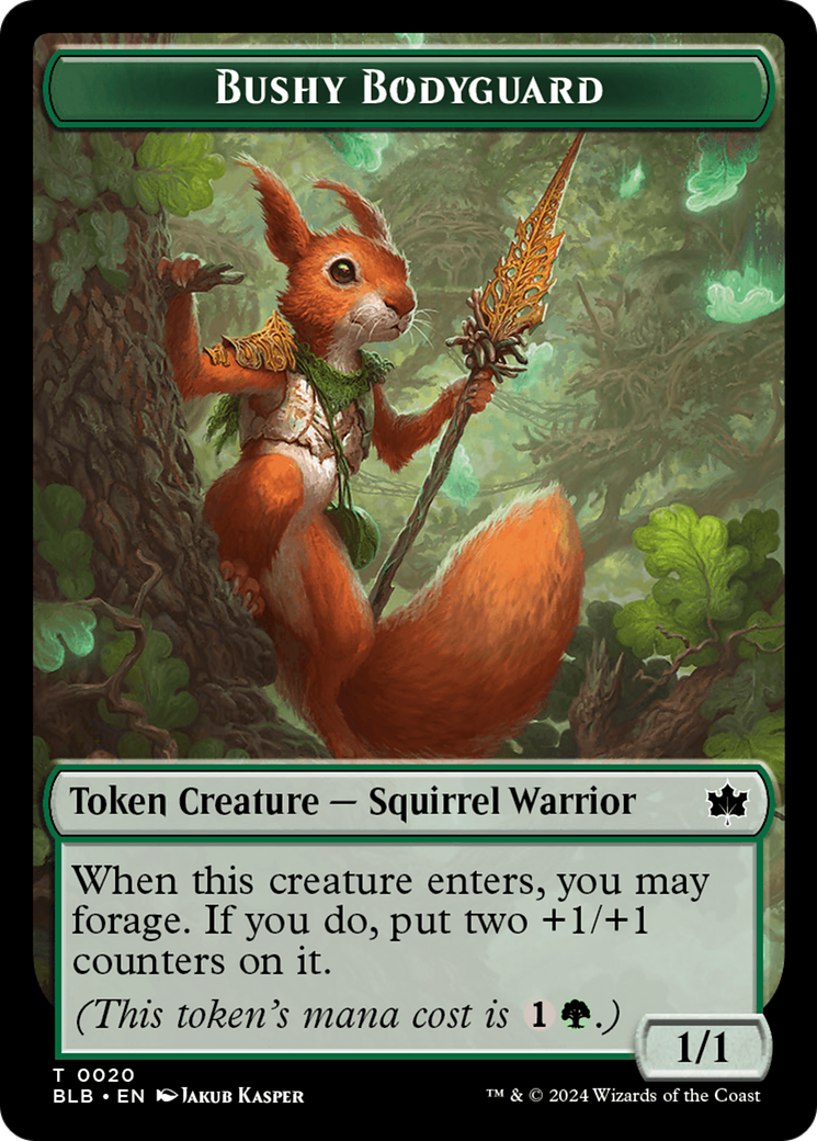 Image of Bushy Bodyguard Token (BLB-020) - Bloomburrow Tokens