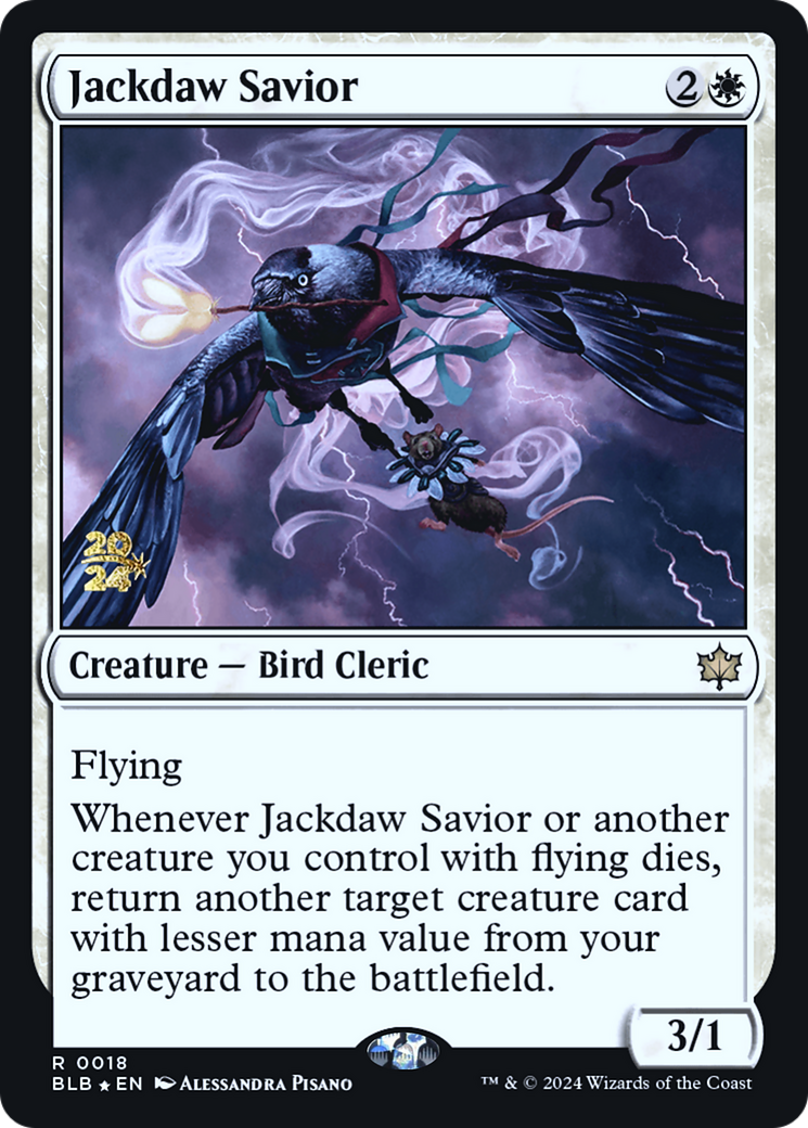 Image of Jackdaw Savior (PRE-018) - Bloomburrow Promos Foil