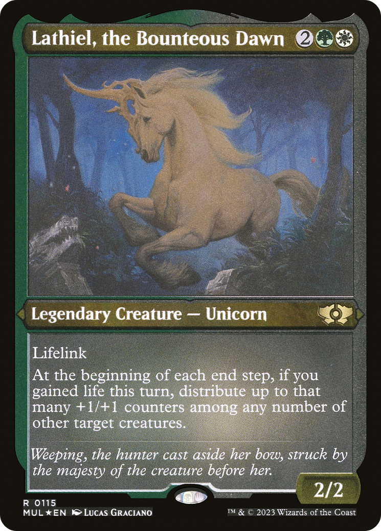 Image of Lathiel, the Bounteous Dawn (Foil Etched) (MUL-115) - Multiverse Legends Foil