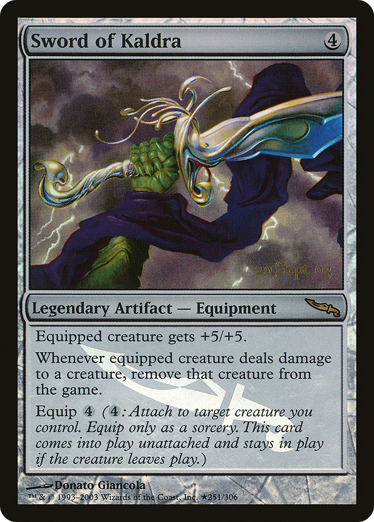 Image of Sword of Kaldra (PRE-251) - Mirrodin Promos Foil