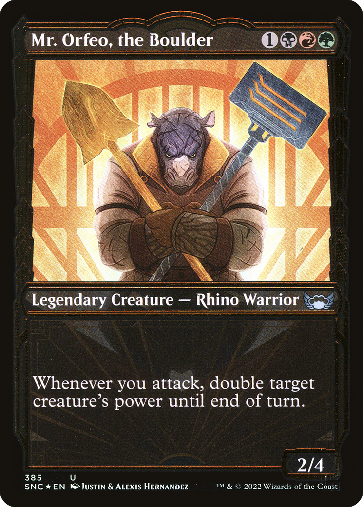 Image of Mr. Orfeo, the Boulder (Gilded Foil) (SNC-385) - Streets of New Capenna: (Showcase) Foil