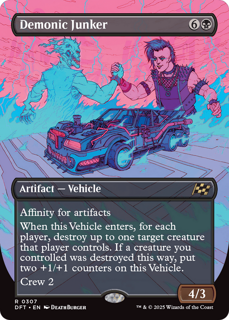 Image of Demonic Junker (Borderless) (DFT-307) - Aetherdrift (Borderless) Foil