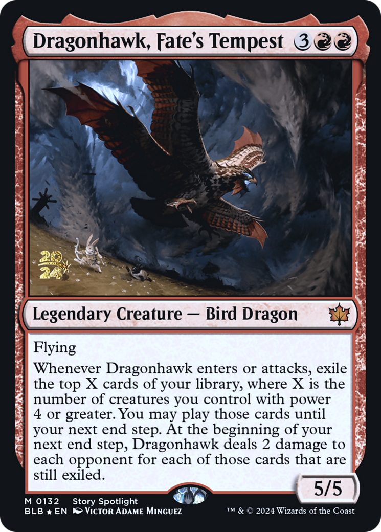 Image of Dragonhawk, Fate's Tempest (PRE-132) - Bloomburrow Promos Foil