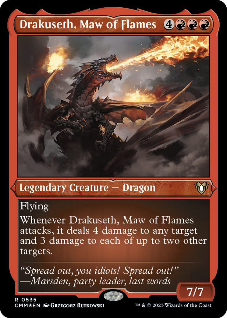 Image of Drakuseth, Maw of Flames (CMM-535) - Commander Masters Etched Foil