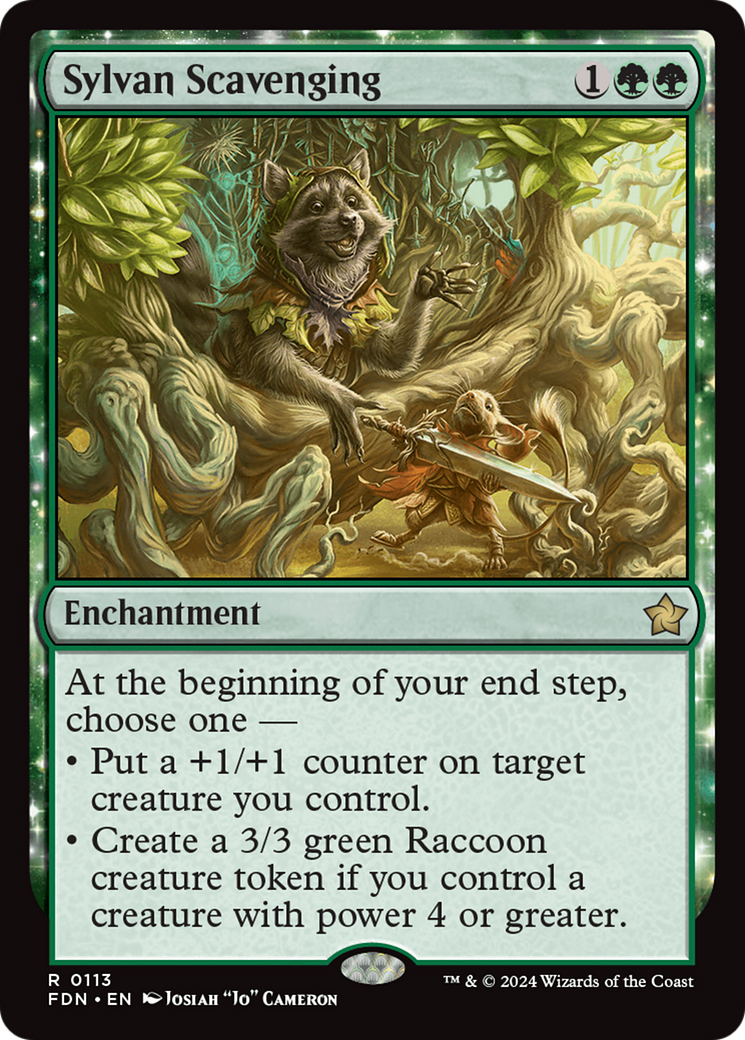 Image of Sylvan Scavenging (FDN-113) - Foundations: (enchantment) Foil