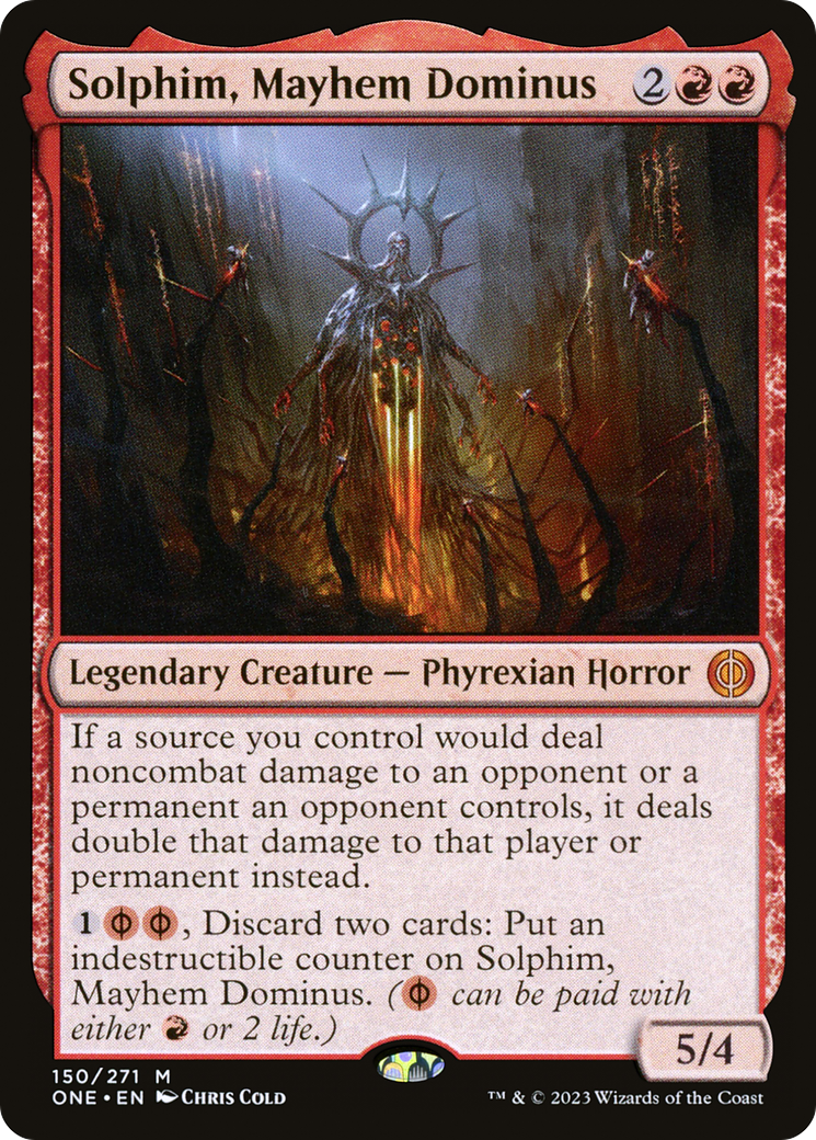 Image of Solphim, Mayhem Dominus (ONE-150) - Phyrexia: All Will Be One Foil