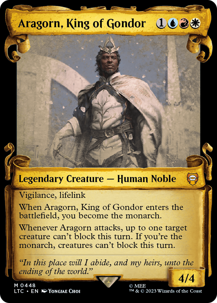 Image of Aragorn, King of Gondor (Showcase Scrolls) (LTC-448) - Tales of Middle-earth Commander: (Showcase)
