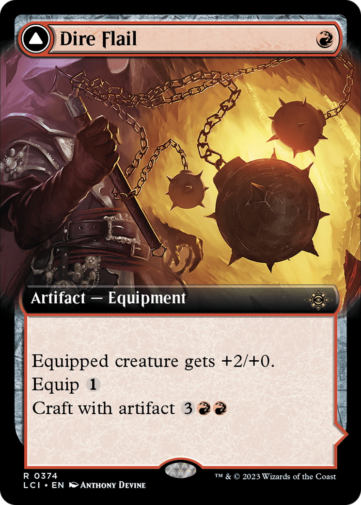 Image of Dire Flail (Extended Art) (LCI-374) - The Lost Caverns of Ixalan: (Extended Art) Foil