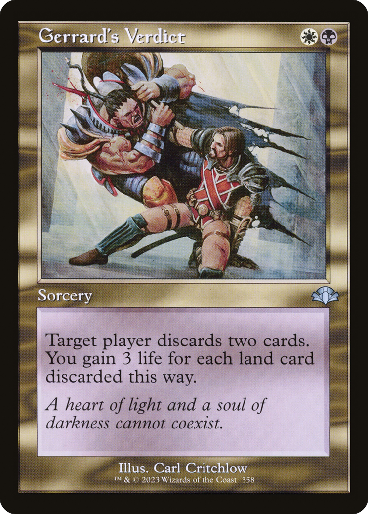 Image of Gerrard's Verdict (Retro Frame) (DMR-358) - Dominaria Remastered Foil