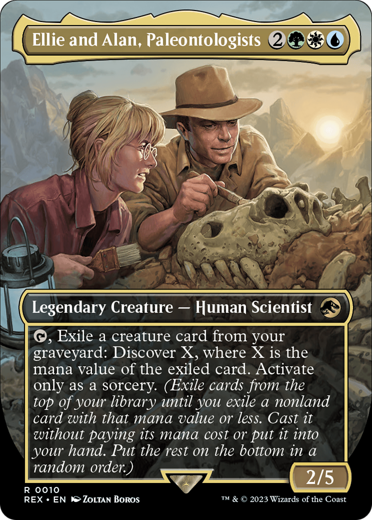 Image of Ellie and Alan, Paleontologists (Borderless) (REX-010) - Jurassic World Collection (Borderless) Foil