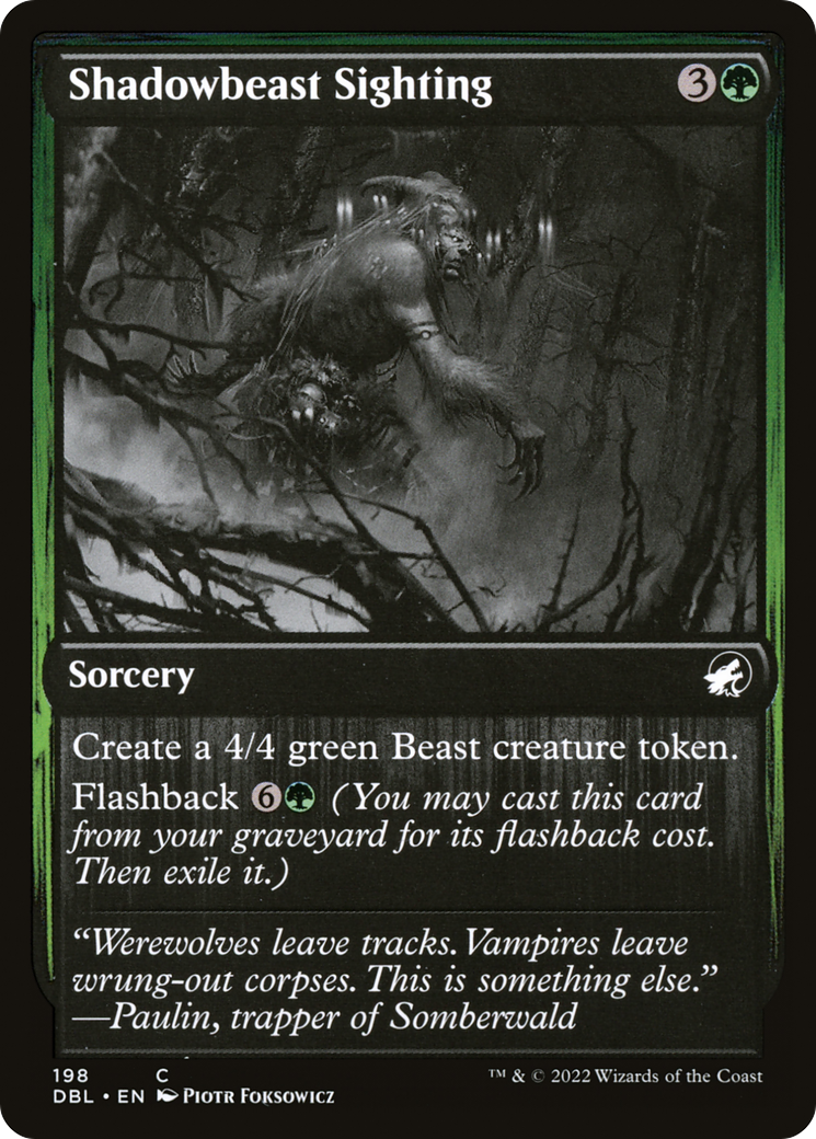 Image of Shadowbeast Sighting (DBL-198) - Innistrad: Double Feature Foil