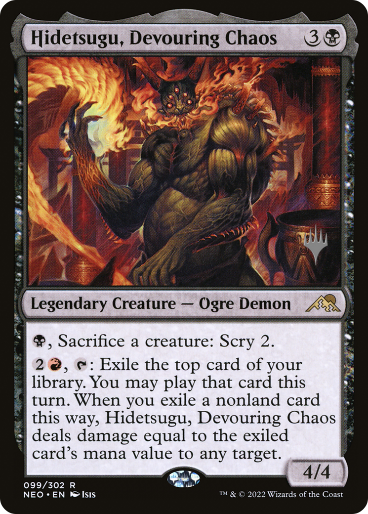Image of Hidetsugu, Devouring Chaos (PPNEO-099) - Kamigawa: Neon Dynasty Promos