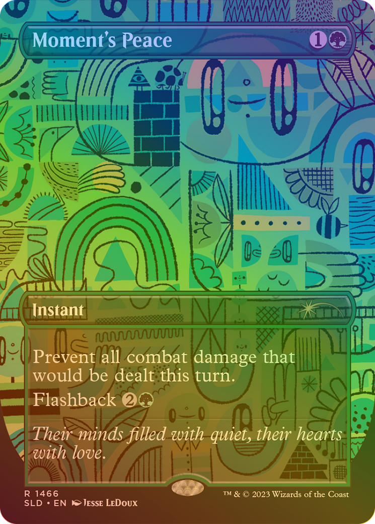 Image of Moment's Peace (Rainbow Foil) (SLD-1466★) - Secret Lair Drop (Borderless) Foil