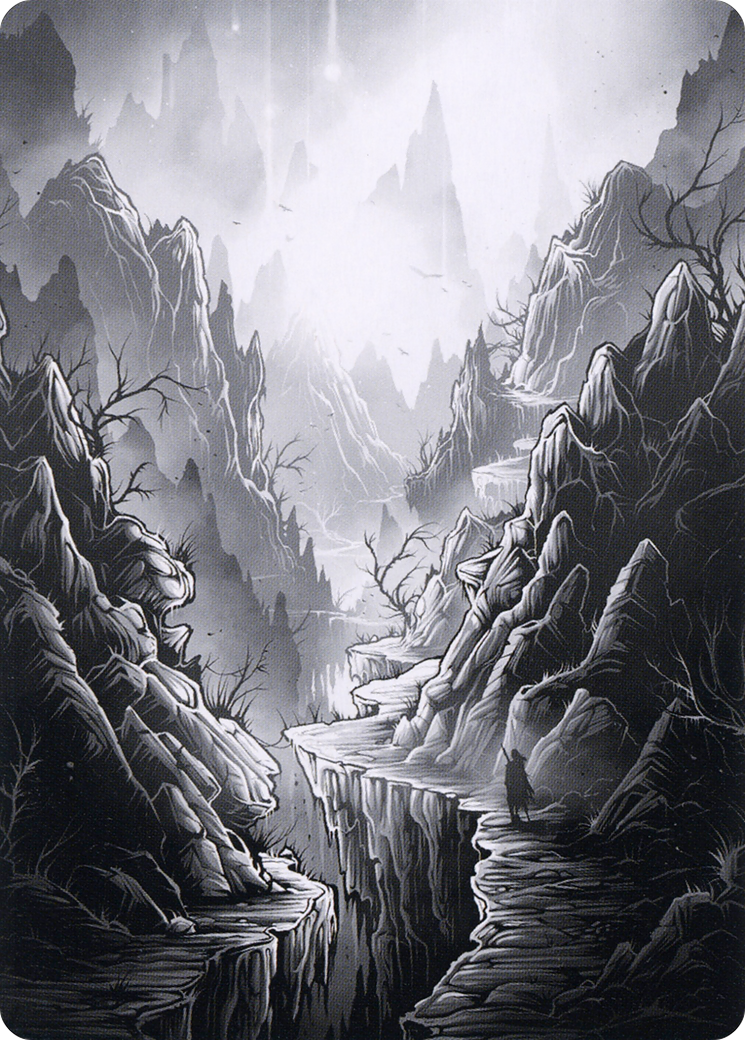 Image of Mountain // Mountain (AMID-079) - Midnight Hunt Art Series (Borderless) Foil