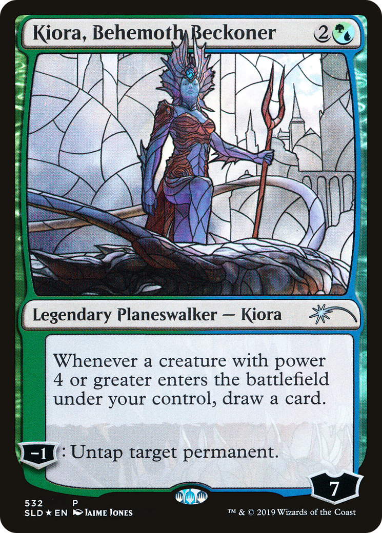 Image of Kiora, Behemoth Beckoner (Stained Glass) (SLD-532) - Secret Lair Drop Foil