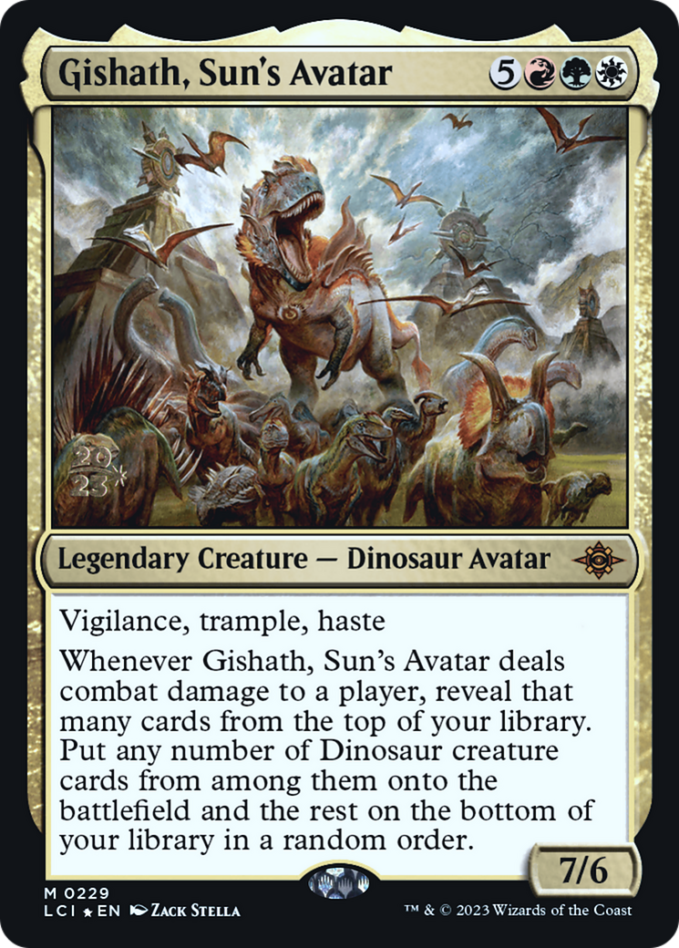 Image of Gishath, Sun's Avatar (LCI) (PRE-229) - The Lost Caverns of Ixalan Promos Foil