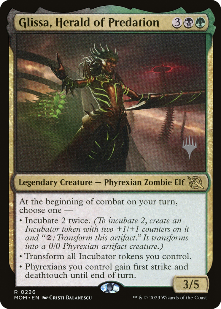Image of Glissa, Herald of Predation (PPMOM-226) - March of the Machine Promos Foil