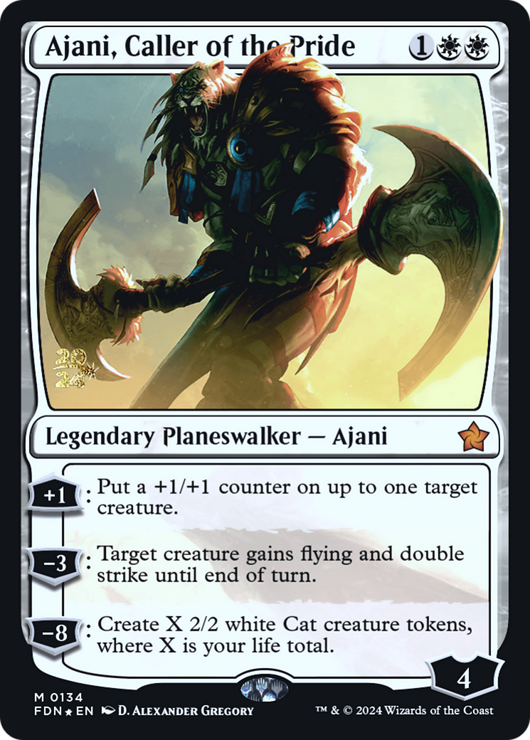 Image of Ajani, Caller of the Pride (PRE-134) - Foundations Promos Foil