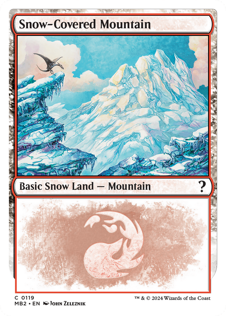 Image of Snow-Covered Mountain (White Border) (MB2-119) - Mystery Booster 2: (snow)