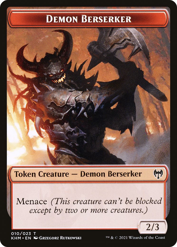 Image of Demon Berserker (TKHM-010) - Kaldheim Tokens