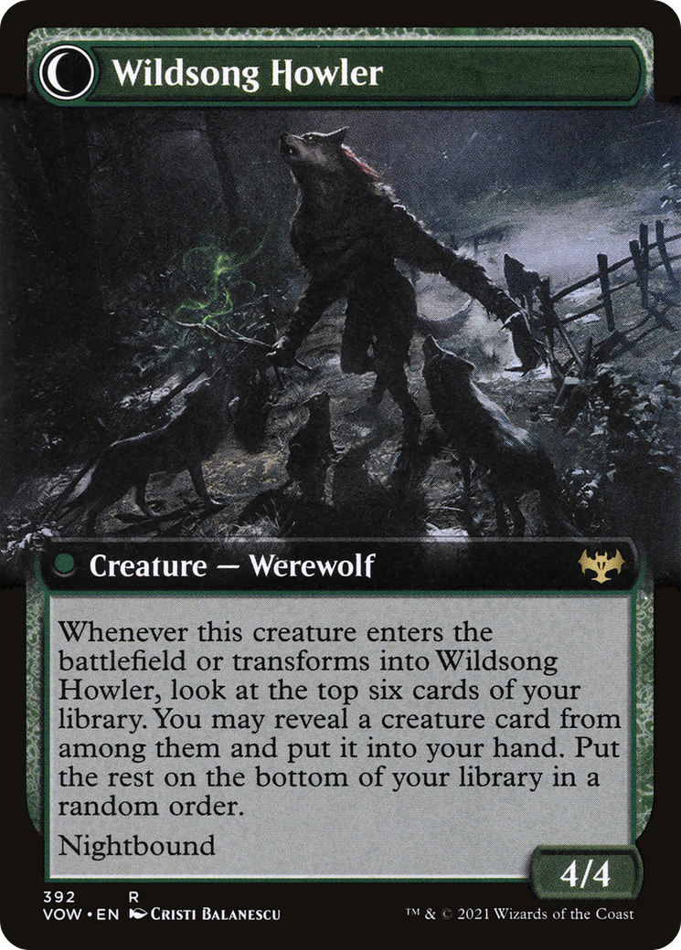 Image of Howlpack Piper (Extended Art) (VOW-392) - Innistrad: Crimson Vow: (Extended Art, Double Faced Transform)