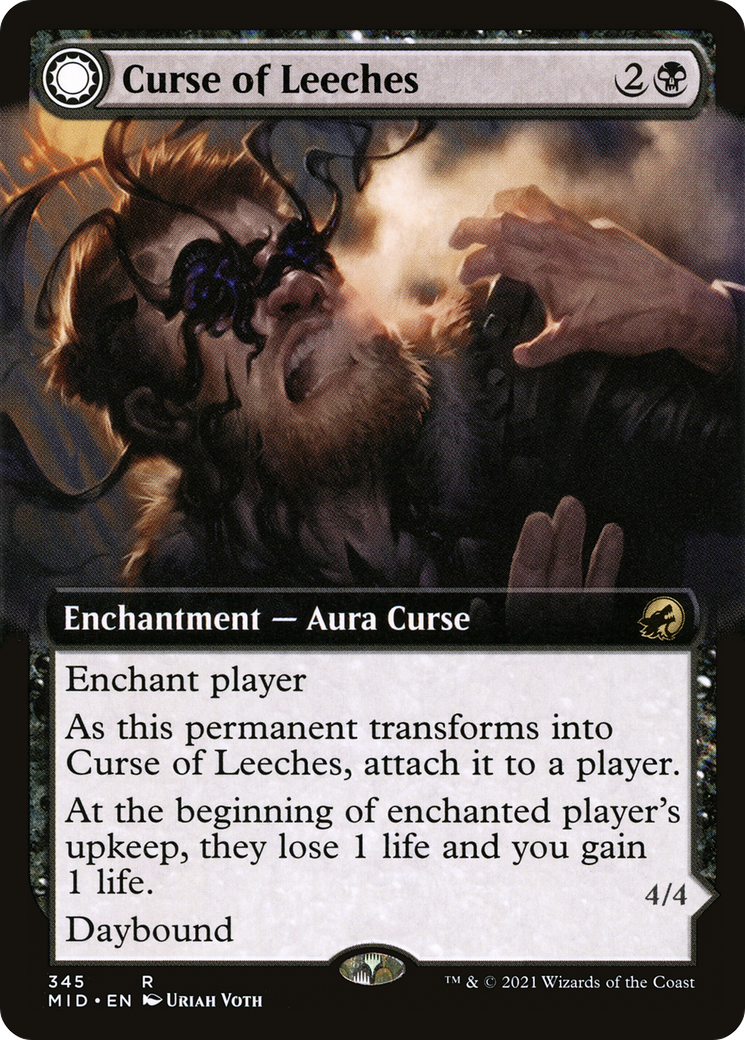 Image of Curse of Leeches (Extended Art) (MID-345) - Innistrad: Midnight Hunt: (Extended Art, Double Faced Transform)