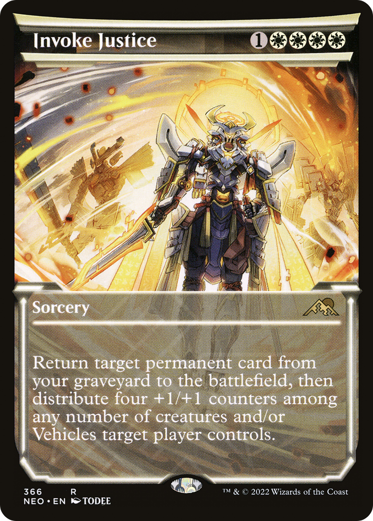 Image of Invoke Justice (Showcase) (NEO-366) - Kamigawa: Neon Dynasty: (Showcase)