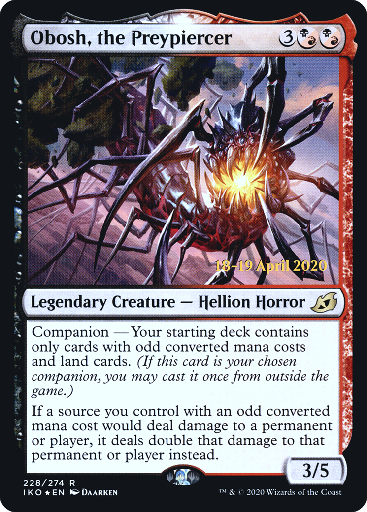Image of Obosh, the Preypiercer (PRE-228) - Ikoria: Lair of Behemoths Promos: (companion) Foil