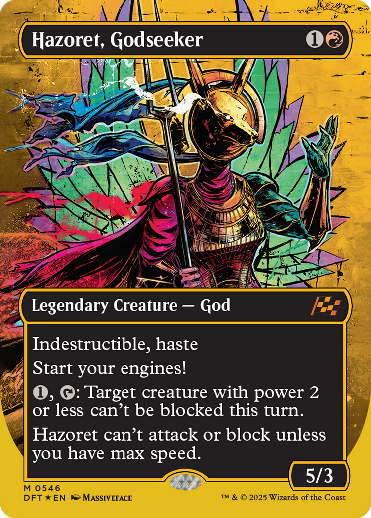 Image of Hazoret, Godseeker (Borderless) (First-Place Foil) (DFT-546) - Aetherdrift (Borderless) Foil