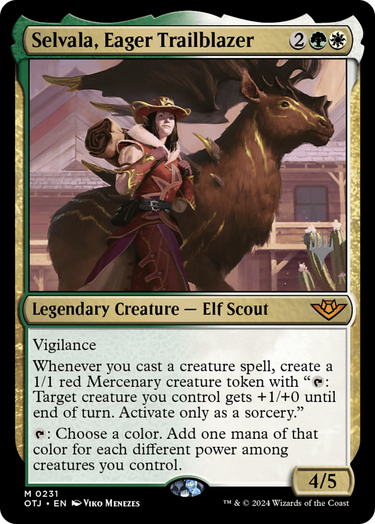Image of Selvala, Eager Trailblazer (PPOTJ-231) - Outlaws of Thunder Junction Promos