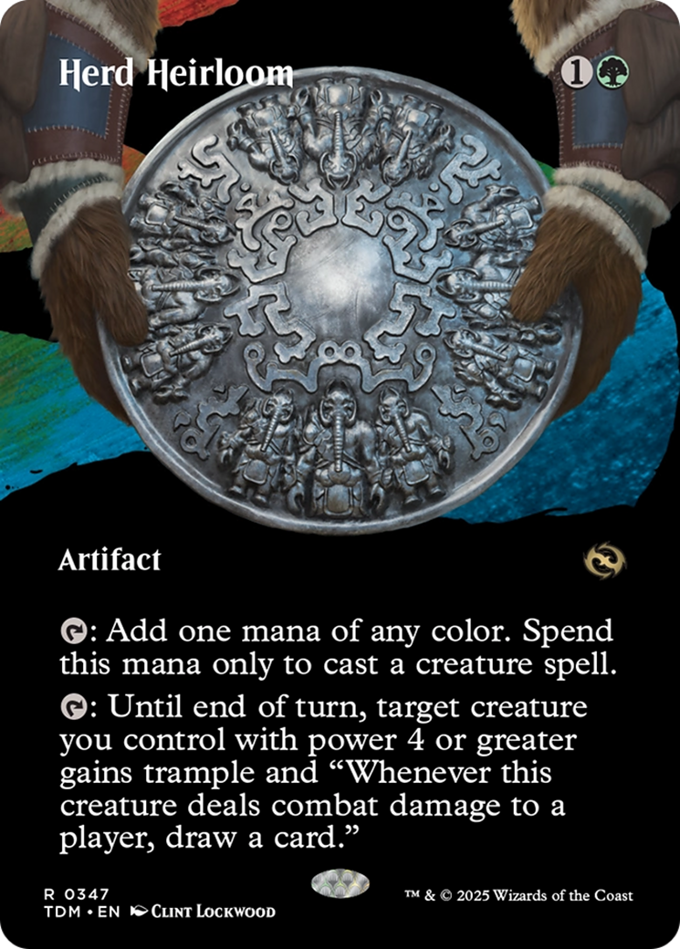 Image of Herd Heirloom (Borderless) (TDM-347) - Tarkir: Dragonstorm: (Showcase) (Borderless) Foil