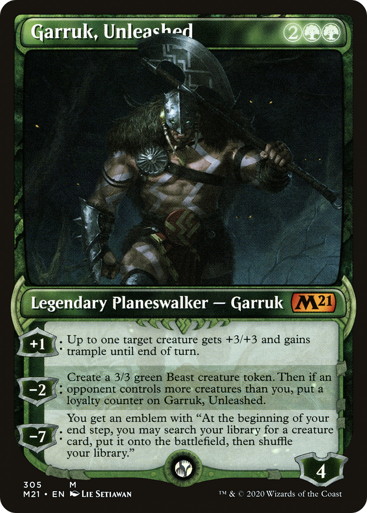 Image of Garruk, Unleashed (Showcase) (M21-305) - Core Set 2021: (Showcase) Foil