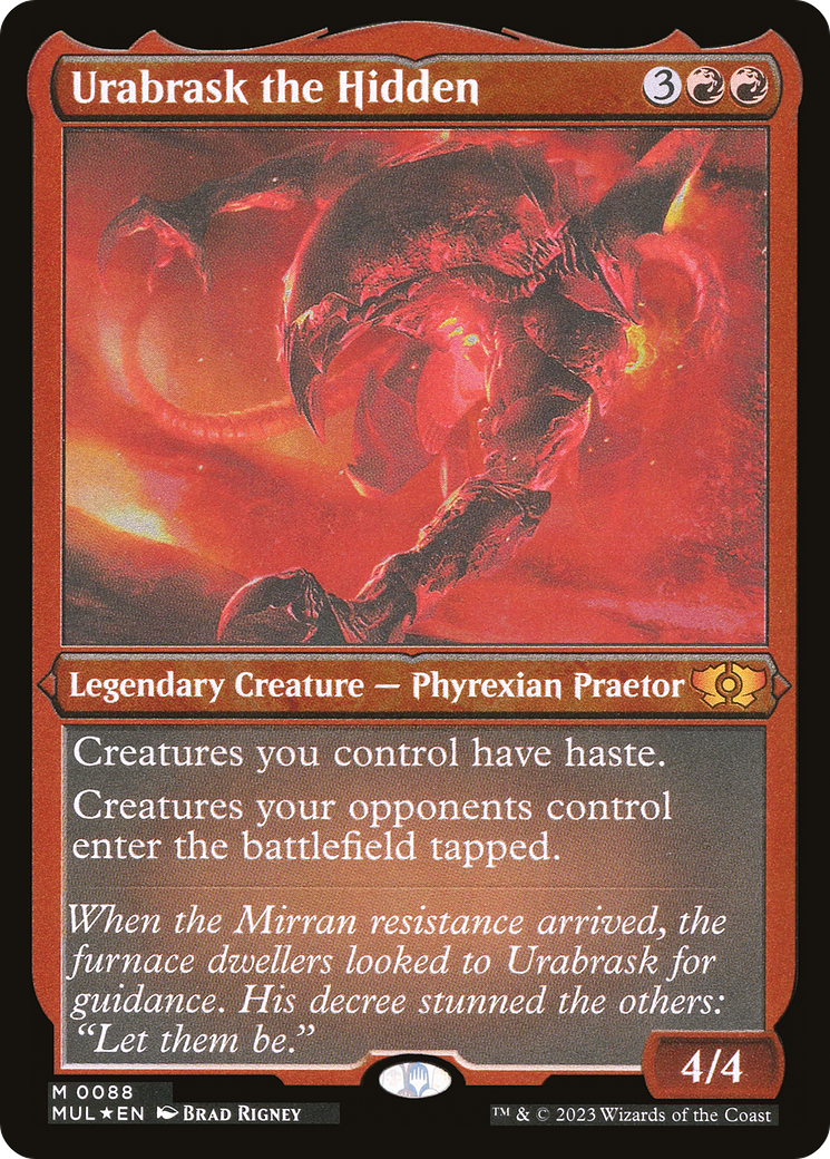 Image of Urabrask the Hidden (Foil Etched) (MUL-088) - Multiverse Legends Foil