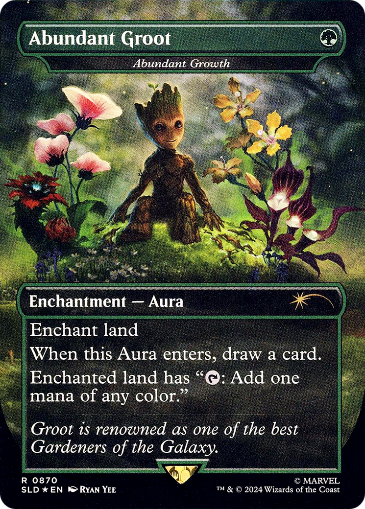 Image of Abundant Growth (SLD-870) - Secret Lair Drop / Abundant Groot (Borderless) Foil