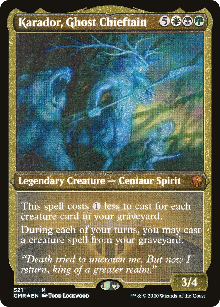 Image of Karador, Ghost Chieftain (Foil Etched) (CMR-521) - Commander Legends Foil