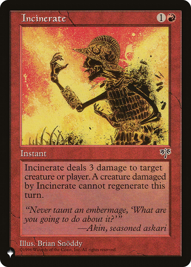 Image of Incinerate (LIST-MIR-184) - The List