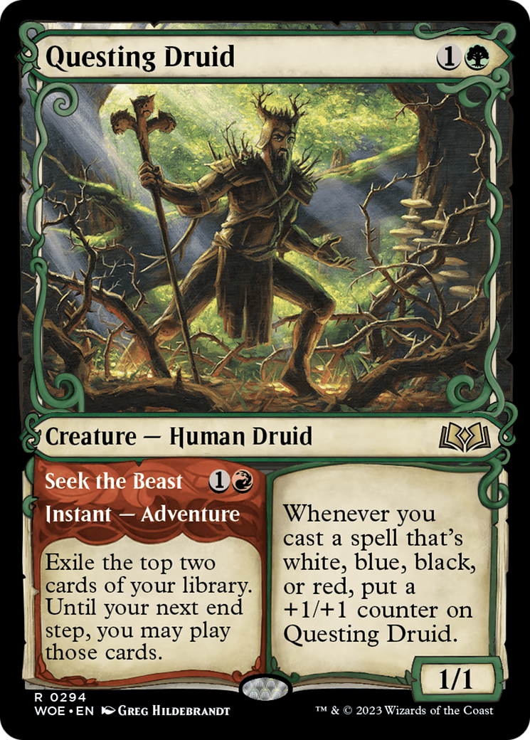 Image of Questing Druid (Showcase) (WOE-294) - Wilds of Eldraine: (Showcase)
