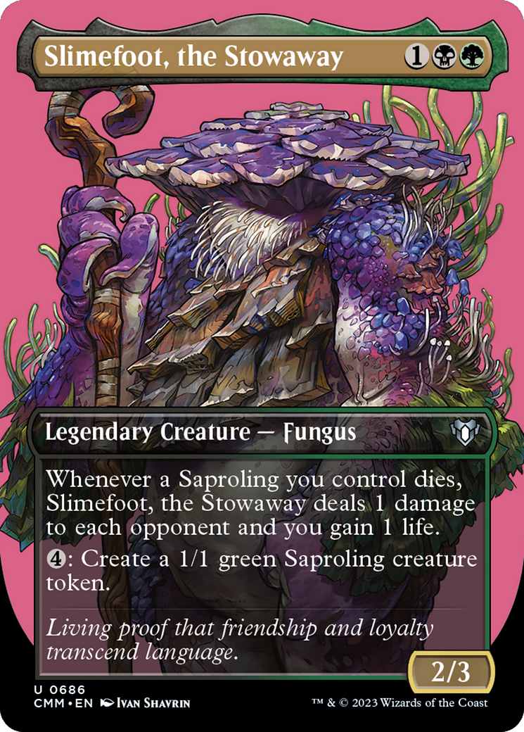 Image of Slimefoot, the Stowaway (Borderless) (CMM-686) - Commander Masters (Borderless) Foil