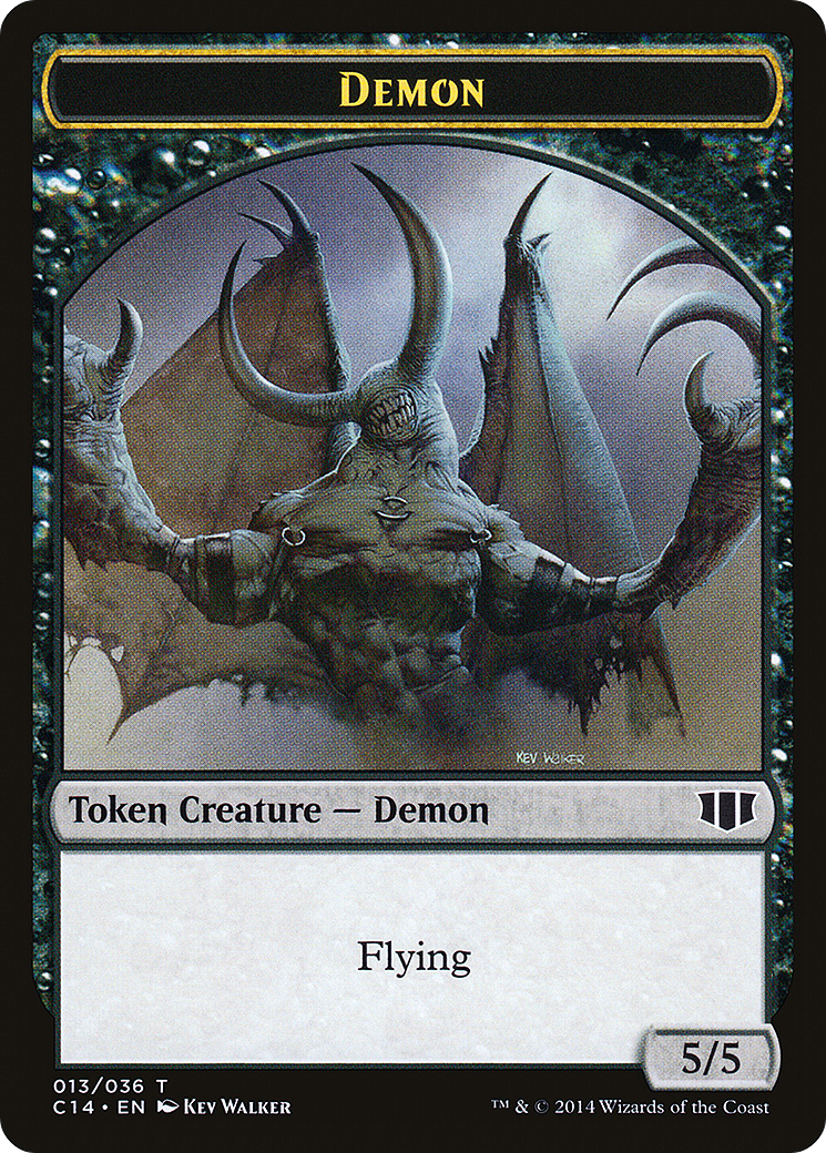 Image of Demon (5/5) // Zombie (Black) Double-sided Token (C14-013) - Commander 2014 Tokens