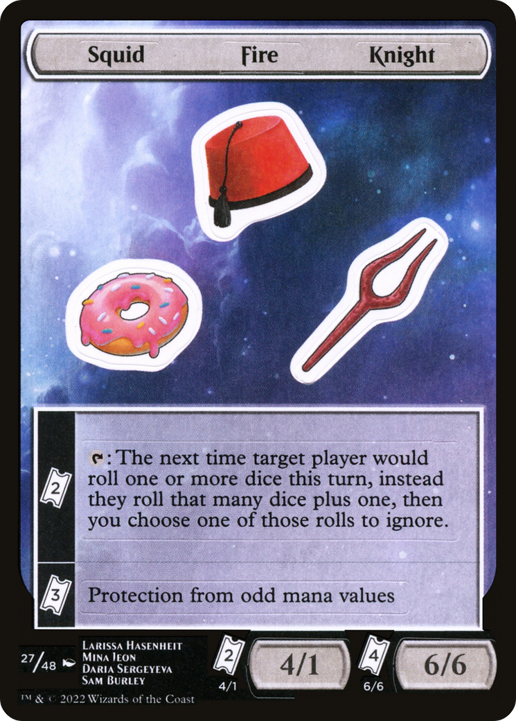 Image of Squid Fire Knight (UNF-027) - Unfinity Sticker Sheets