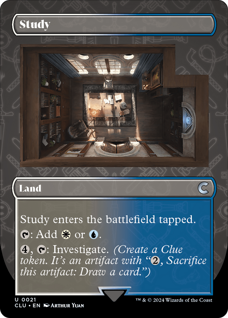 Image of Study (Borderless) (CLU-021) - Ravnica: Clue Edition (Borderless)