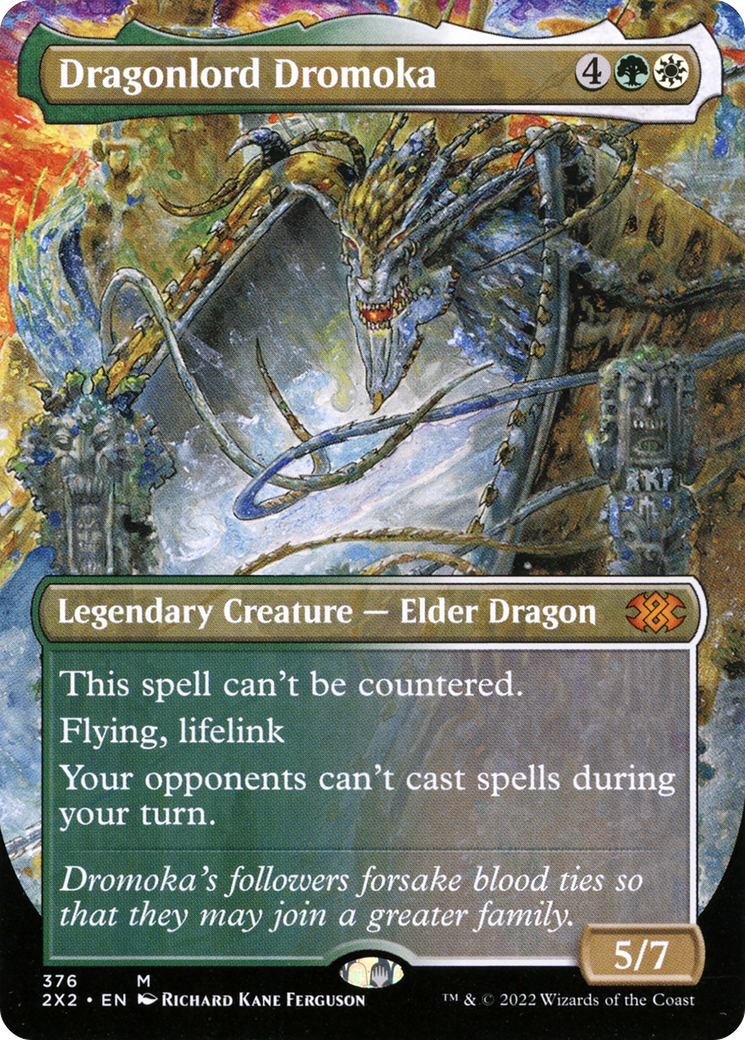 Image of Dragonlord Dromoka (Borderless) (2X2-376) - Double Masters 2022 (Borderless) Foil