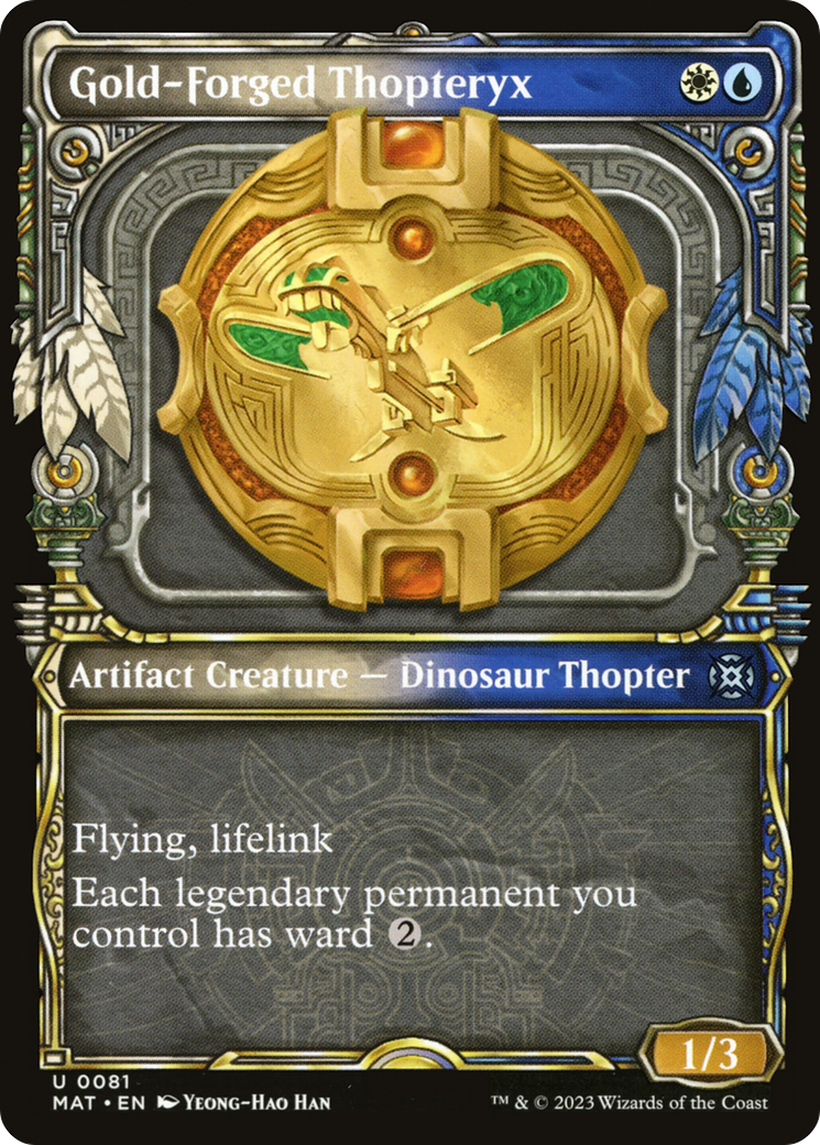 Image of Gold-Forged Thopteryx (Showcase) (MAT-081) - March of the Machine: The Aftermath: (Showcase) Foil