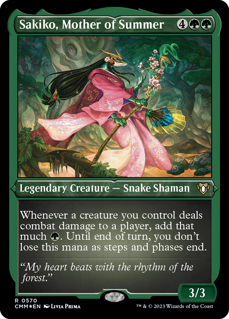 Image of Sakiko, Mother of Summer (CMM-570) - Commander Masters Etched Foil
