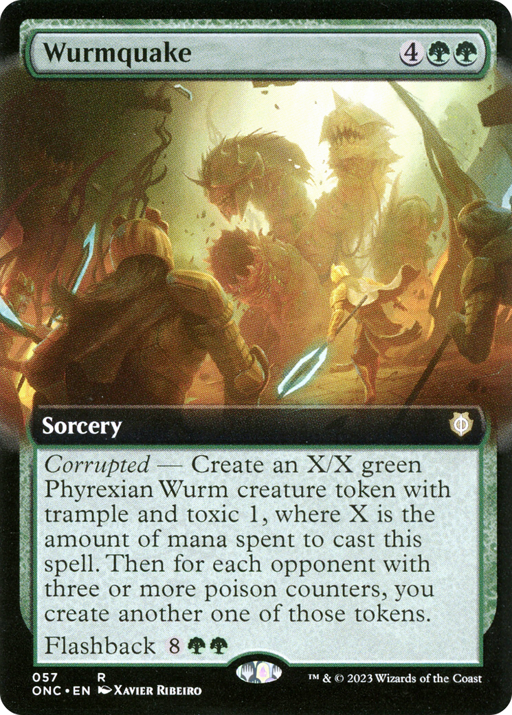 Image of Wurmquake (Extended Art) (ONC-057) - Phyrexia: All Will Be One Commander: (Extended Art)