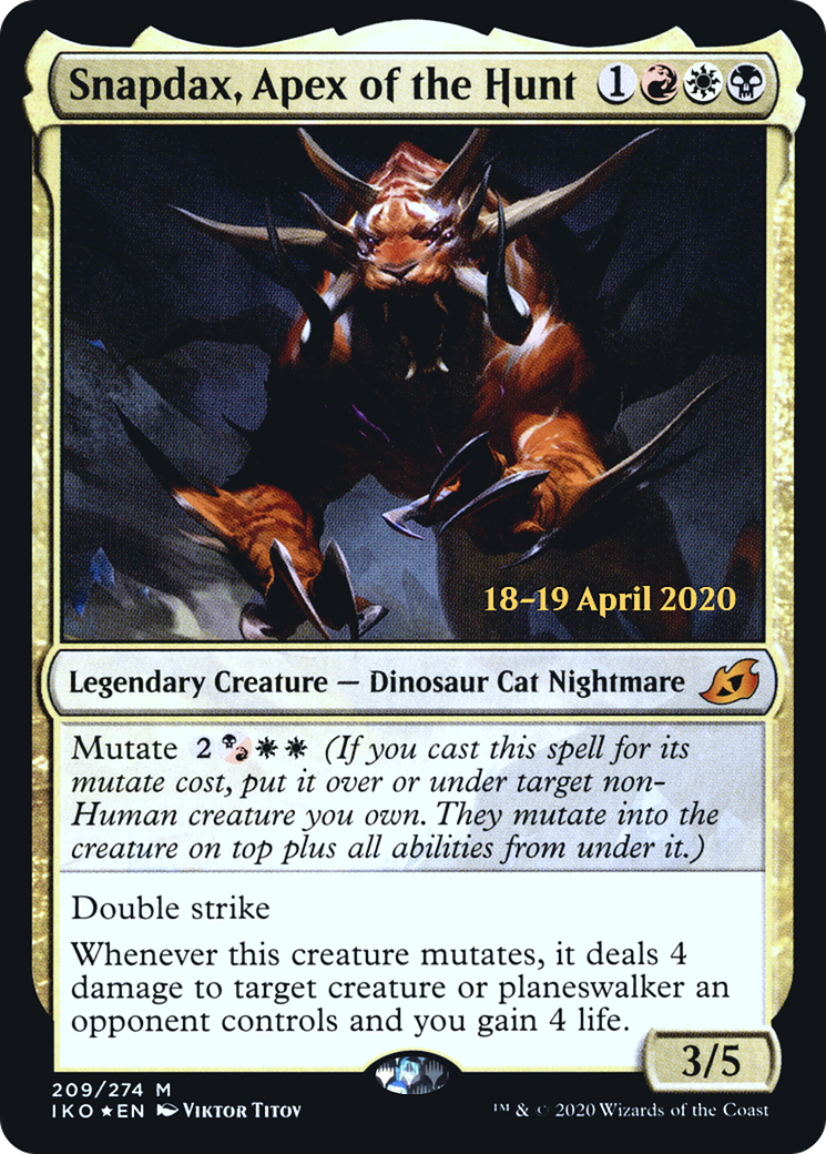 Image of Snapdax, Apex of the Hunt (PRE-209S) - Ikoria: Lair of Behemoths Promos Foil